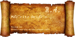 Móritz Arián névjegykártya